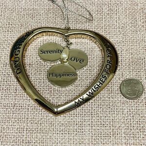 Daughter Silver Heart Wishes Affirmation Ornament‎